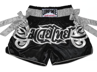 Lumpinee Muay Thai Shorts : LUM-051-Black-Silver