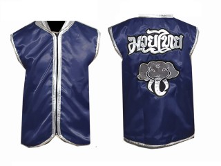 Kanong Custom Muay Thai Boxing Cornerman Jacket : Navy Elephant