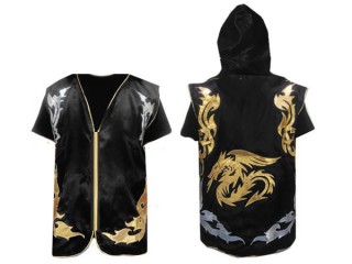 Kanong Custom Boxing Hoodie / Muay Thai Jacket : Black / Dragon