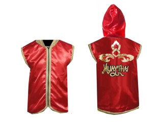 KANONG Custom Muay Thai Hoodies / Walk in Hoodies Jacket : Red Lai Thai