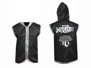 KANONG Custom Muay Thai Hoodie / Walk in Jacket : Black / Elephant
