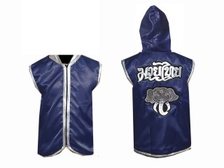 Kanong Custom Muay Thai Hoodie / Walk in Jacket : Navy / Elephant