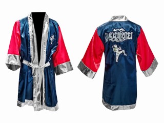 KANONG Custom Muay Thai Fight Robe : Blue/Red Boxer