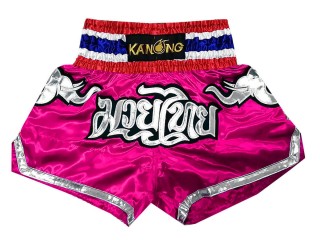 Kanong Muay Thai Kick boxing Shorts : KNS-125-DarkPink Elephant 