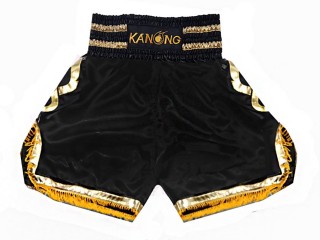 Kanong Boxing Shorts Trunks : KNBSH-201-Black-Gold