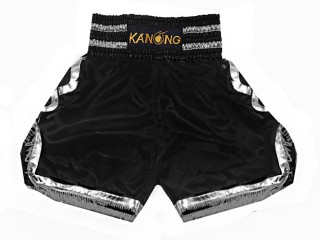 Kanong Boxing Shorts Trunks : KNBSH-201-Black-Silver