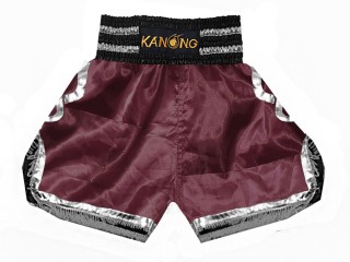 Kanong Boxing Shorts Trunks : KNBSH-201-Maroon-Silver