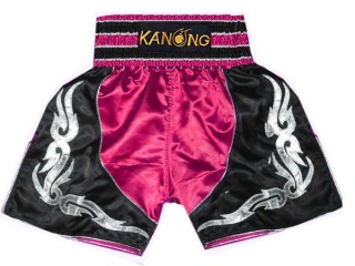 Kanong Boxing Shorts Trunks : KNBSH-202-DarkPink-Black