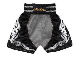 Kanong Boxing Shorts Trunks : KNBSH-202-Silver-Black