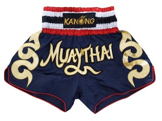 Kanong Boys Muay Thai Kick boxing Shorts : KNS-120-Navy-K