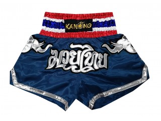 Kanong Kids Muay Thai Kick boxing Shorts : KNS-125-Navy-K Elephant 