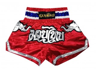 Kanong Kids Muay Thai Kick boxing Shorts : KNS-125-Red-K Elephant 