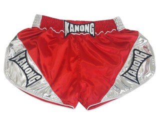 Kanong Women Boxing Trunks : KNSRTO-201-Red-Silver