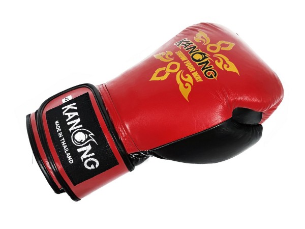 Kanong Genuine Leather Boxing Gloves : Red/Black