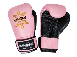 Kanong Genuine Leather Boxing Gloves : Pink/Black