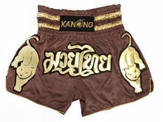 Kanong Muay Thai boxing Shorts : KNS-135-Light Brown