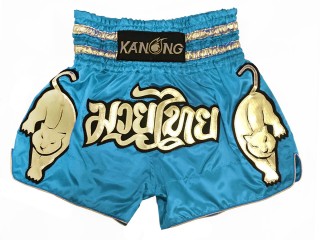 Kanong Tiger walk Muay Thai boxing Shorts : KNS-135-Skyblue