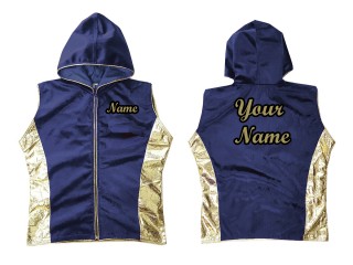 Kanong Custom Boxing Hoodie / Muay Thai Jacket : Navy Gold