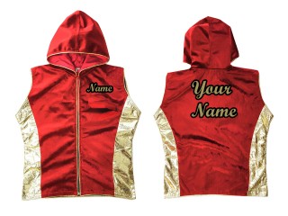 Kanong Custom Boxing Hoodie / Muay Thai Jacket : Red Gold