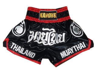 Kanong Muay Thai Kick boxing Shorts : KNS-118-Black