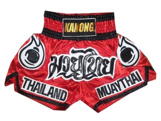 Kanong Muay Thai Kick boxing Shorts : KNS-118-Red