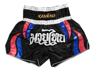 Kanong Muay Thai boxing Shorts : KNS-138-Black
