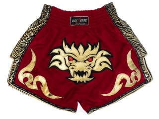 Boxsense Retro Thai Boxing Shorts : BXSRTO-026-Maroon