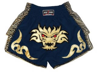 Boxsense Retro Thai Boxing Shorts : BXSRTO-026-Navy