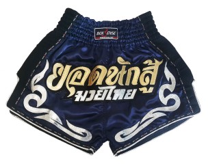 Boxsense Retro Thai Boxing Shorts : BXSRTO-027-Navy
