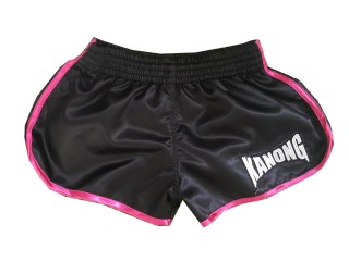 Kanong womens Muay Thai Shorts : KNSWO-402-Black