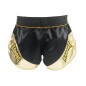 Kanong Women's Retro Thai Boxing Shorts : KNSRTO-201-Black-Gold