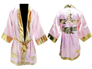 Kanong Custom Muay Thai Fight Robe : Pink Lai Thai